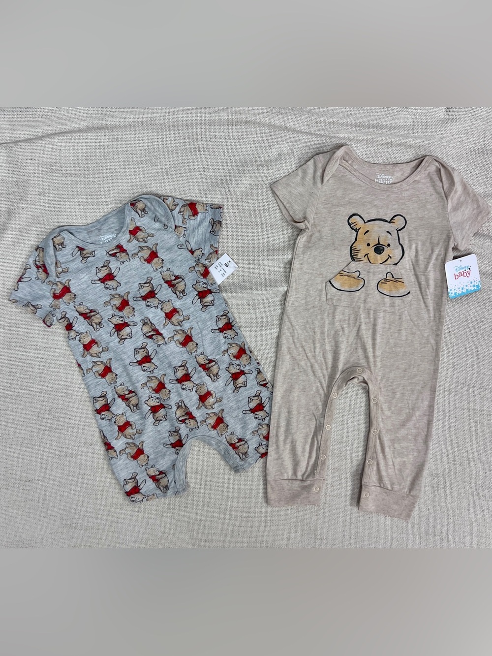 2 Disney Baby Winnie the Pooh rompers, size 18 months NWT